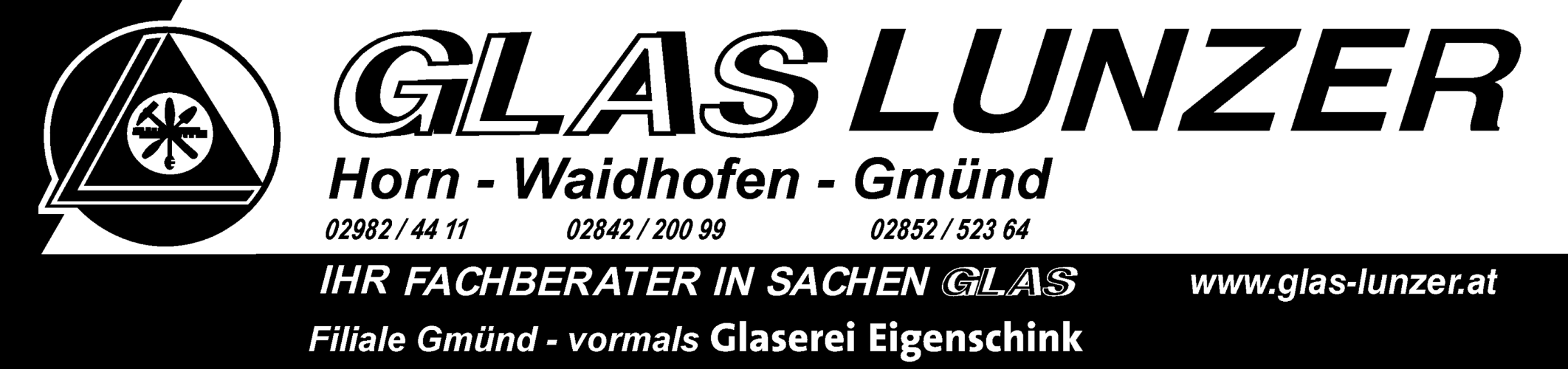 Lunzer Logo mit Tel_ HO-WT-GD-sw